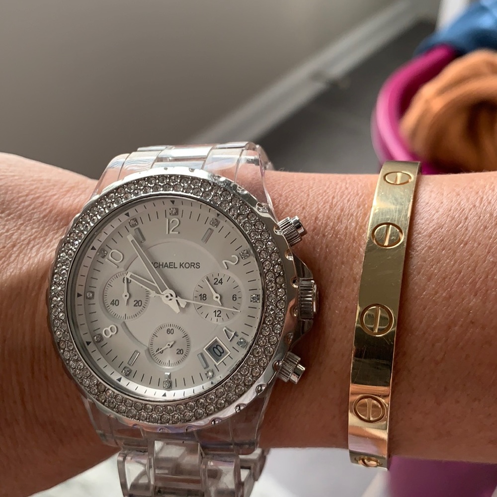Michael Kors clear band watch